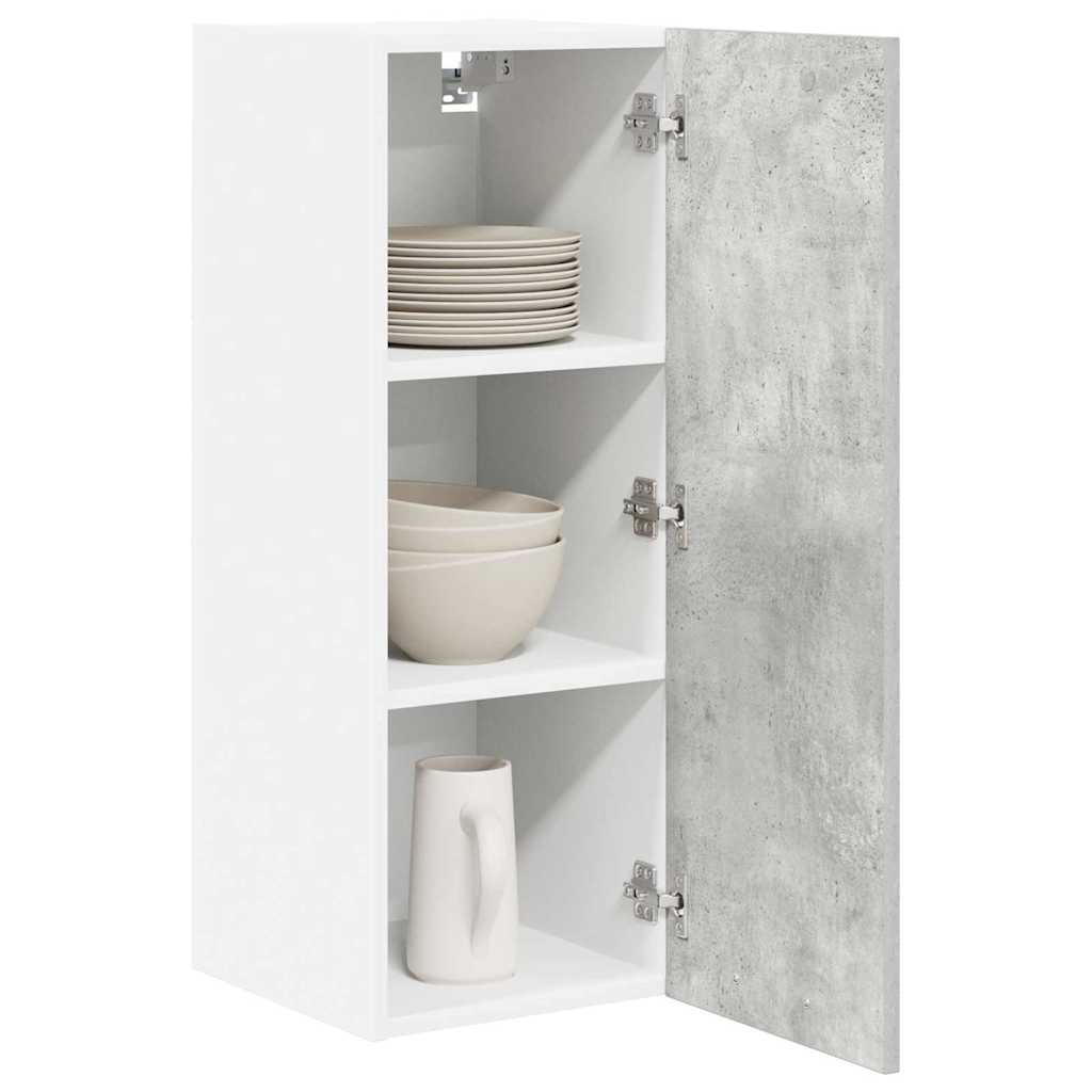 Armadio pensile 2 pcs Grigio Cemento e Bianco 30 x 31 x 80 cm