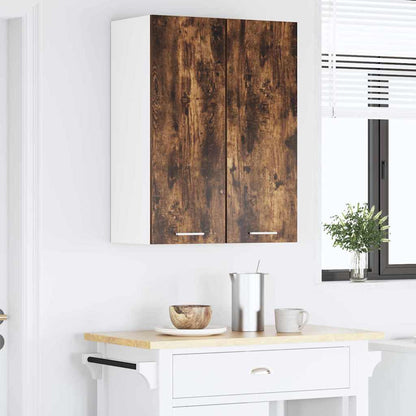 Armadio pensile con porta Riga 2 pcs Rovere Affumicato e Bianco | homemem39