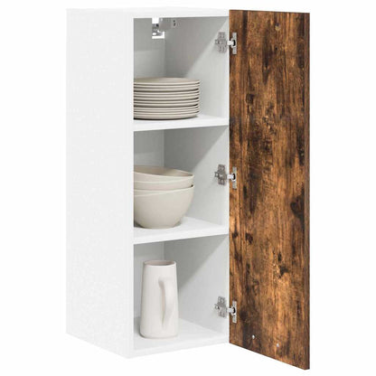 Armadio pensile con porta Riga 2 pcs Rovere Affumicato e Bianco | homemem39
