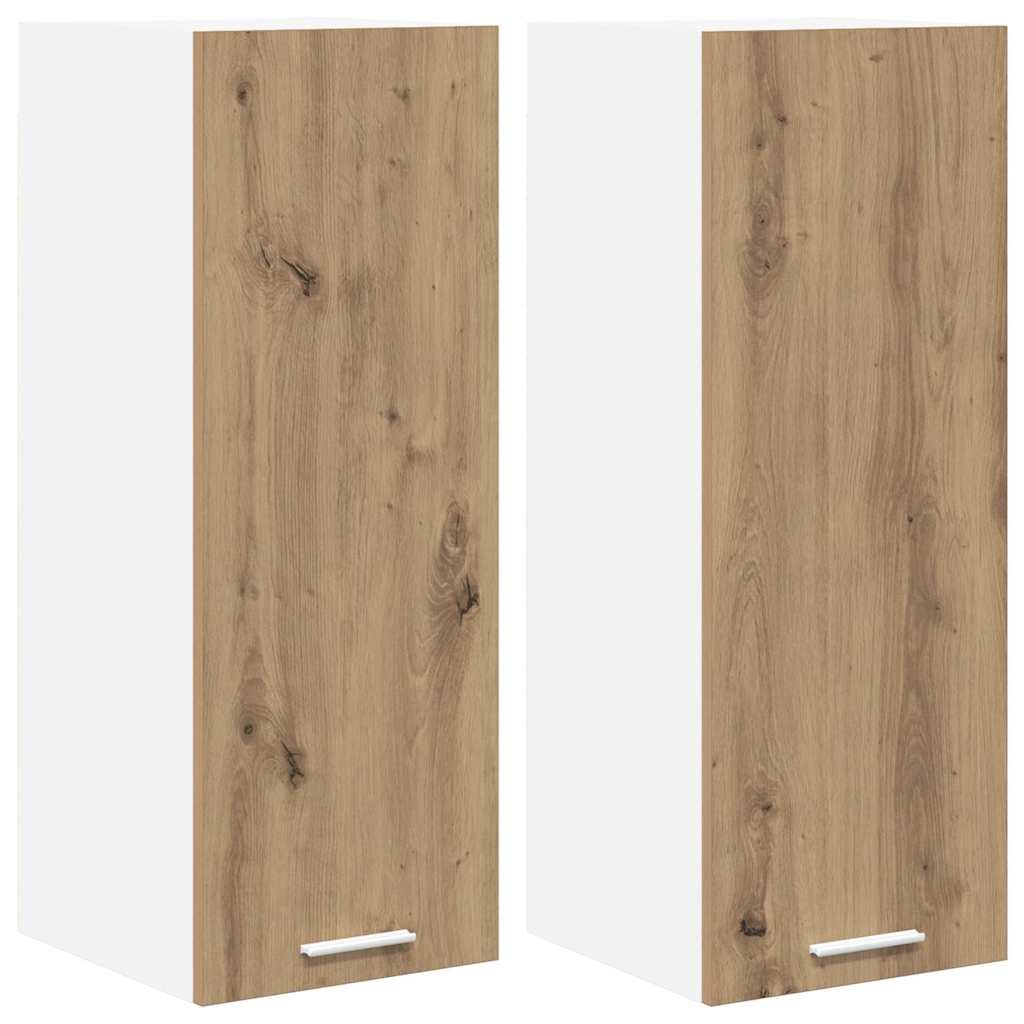 Armadio pensile 2 pcs Rovere Artigiano e Bianco 30 x 31 x 80 cm