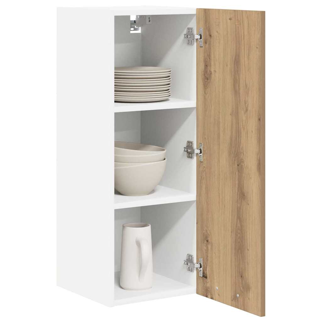 Armadio pensile 2 pcs Rovere Artigiano e Bianco 30 x 31 x 80 cm | homemem39