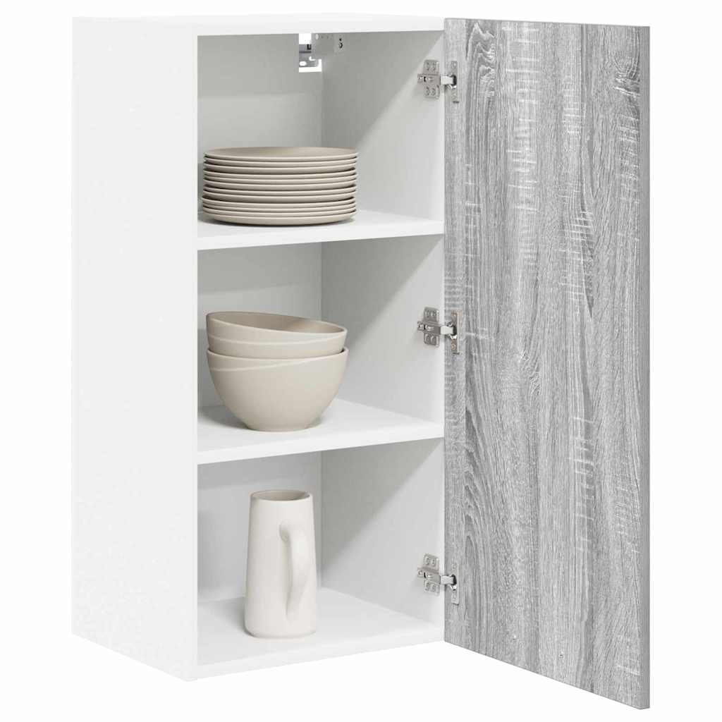 Armadio pensile Grigio Sonoma e Bianco 40 x 31 x 80 cm