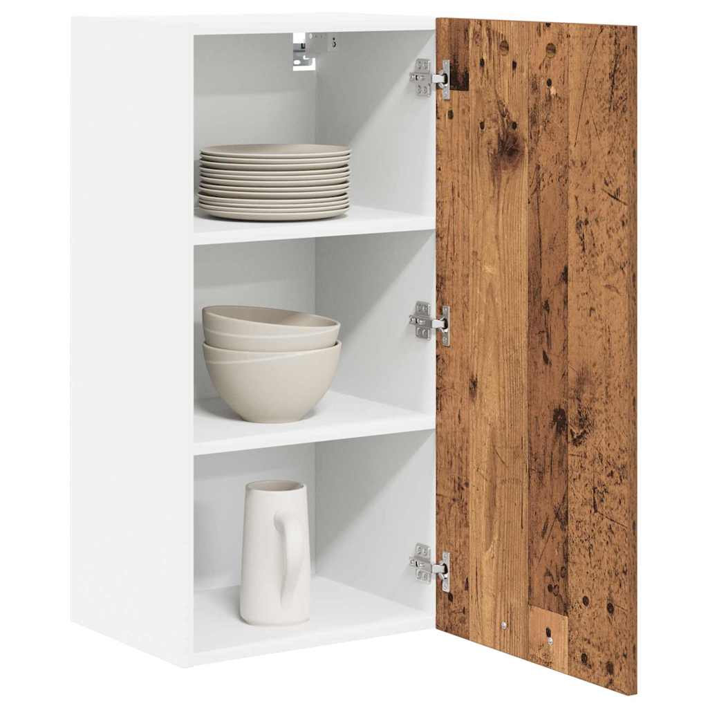 Armadio pensile con porta Legno Antico e Bianco 40 x 31 x 80 cm | homemem39