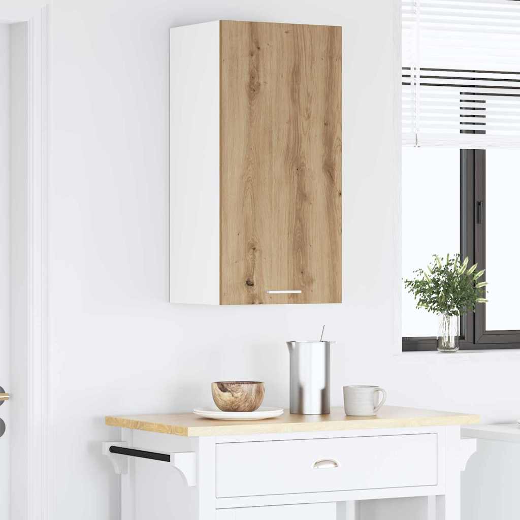 Armadio pensile Rovere Artigiano e Bianco 40 x 31 x 80 cm | homemem39
