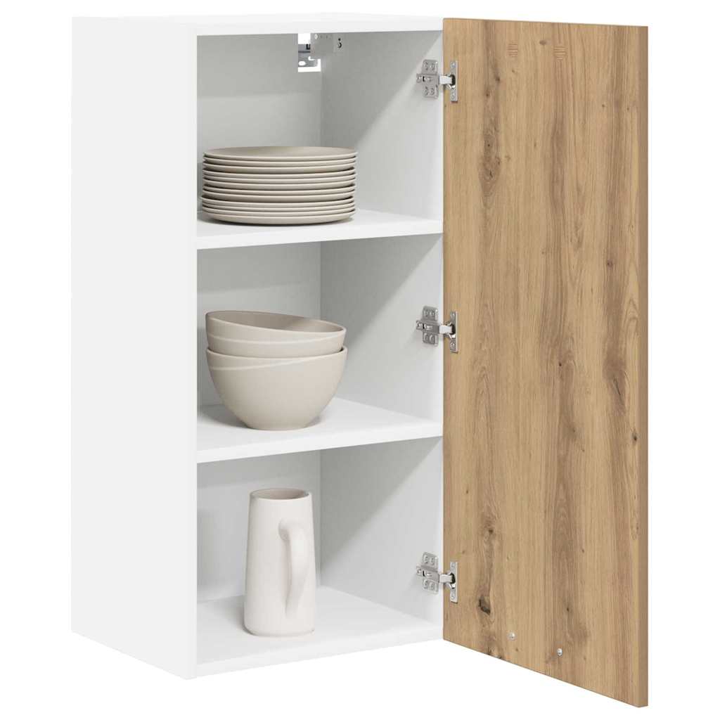 Armadio pensile Rovere Artigiano e Bianco 40 x 31 x 80 cm | homemem39