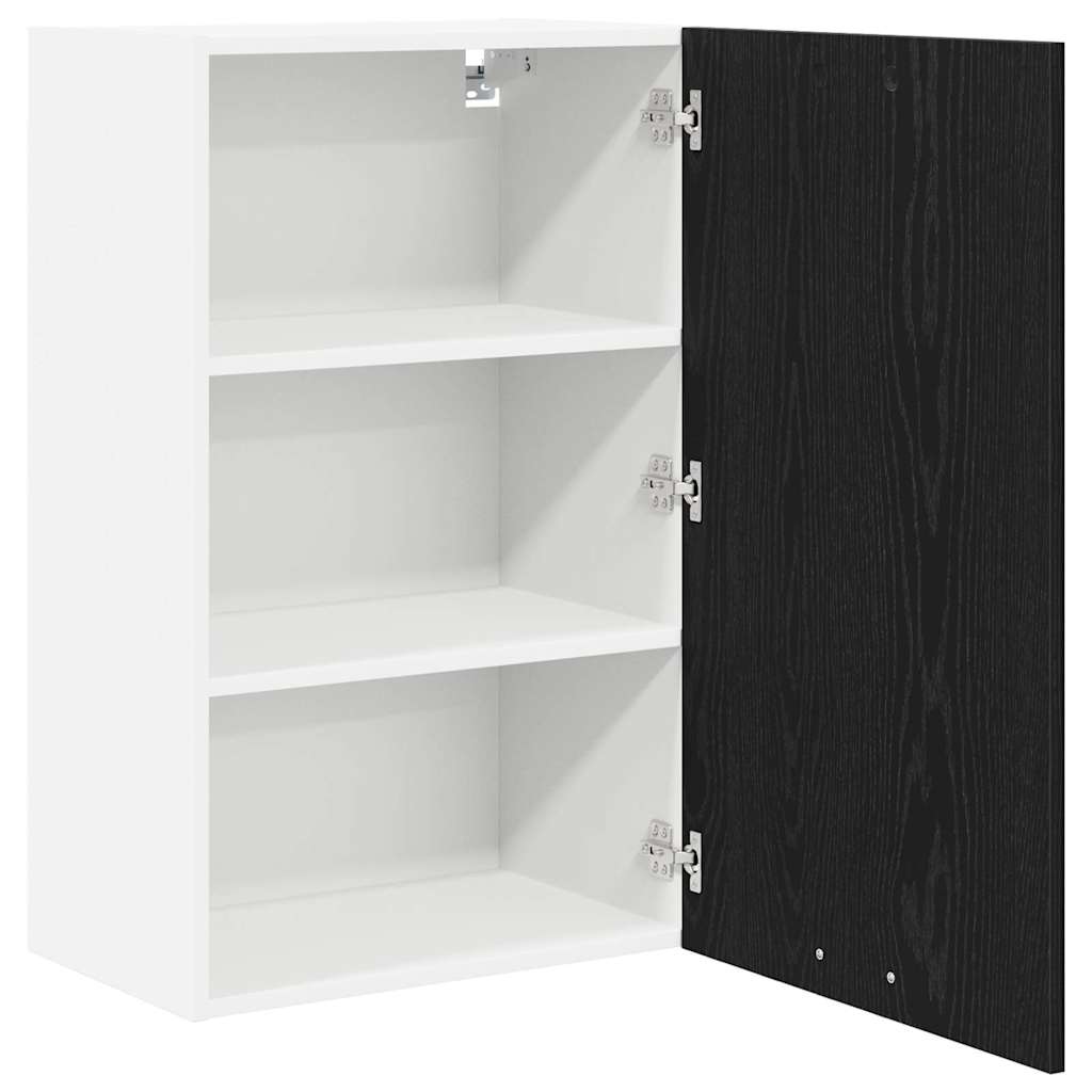 Armadio pensile con porta Rovere Nero e Bianco 50 x 31 x 80 cm
