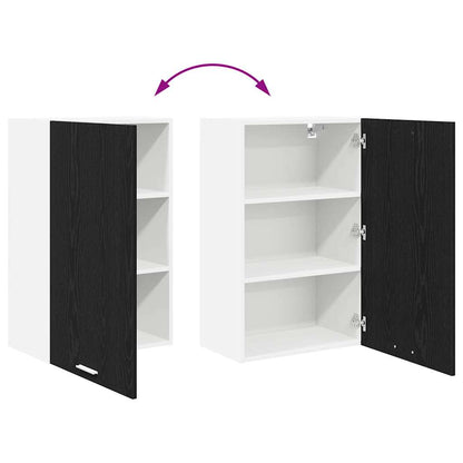 Armadio pensile con porta Rovere Nero e Bianco 50 x 31 x 80 cm