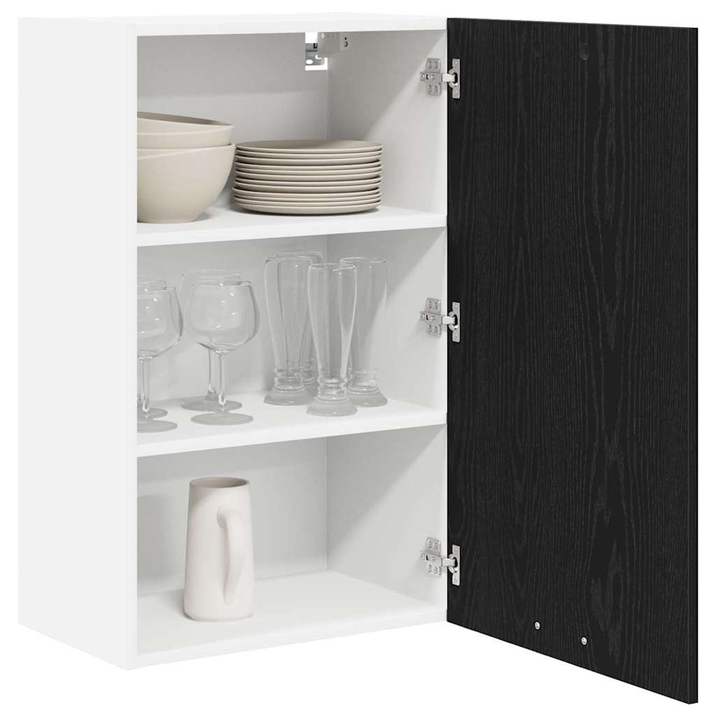Armadio pensile con porta Rovere Nero e Bianco 50 x 31 x 80 cm