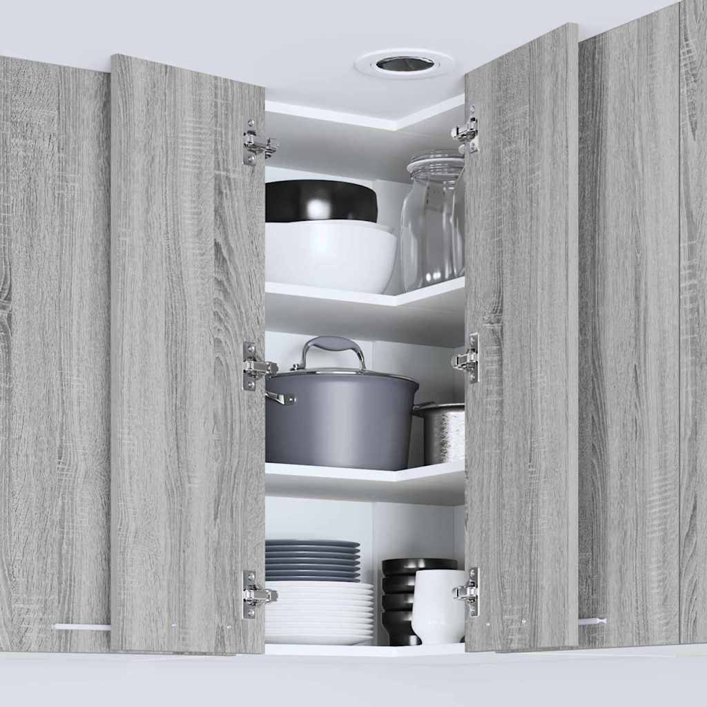 Armadio pensile Grigio Sonoma e Bianco 57 x 57 x 80 cm | homemem39