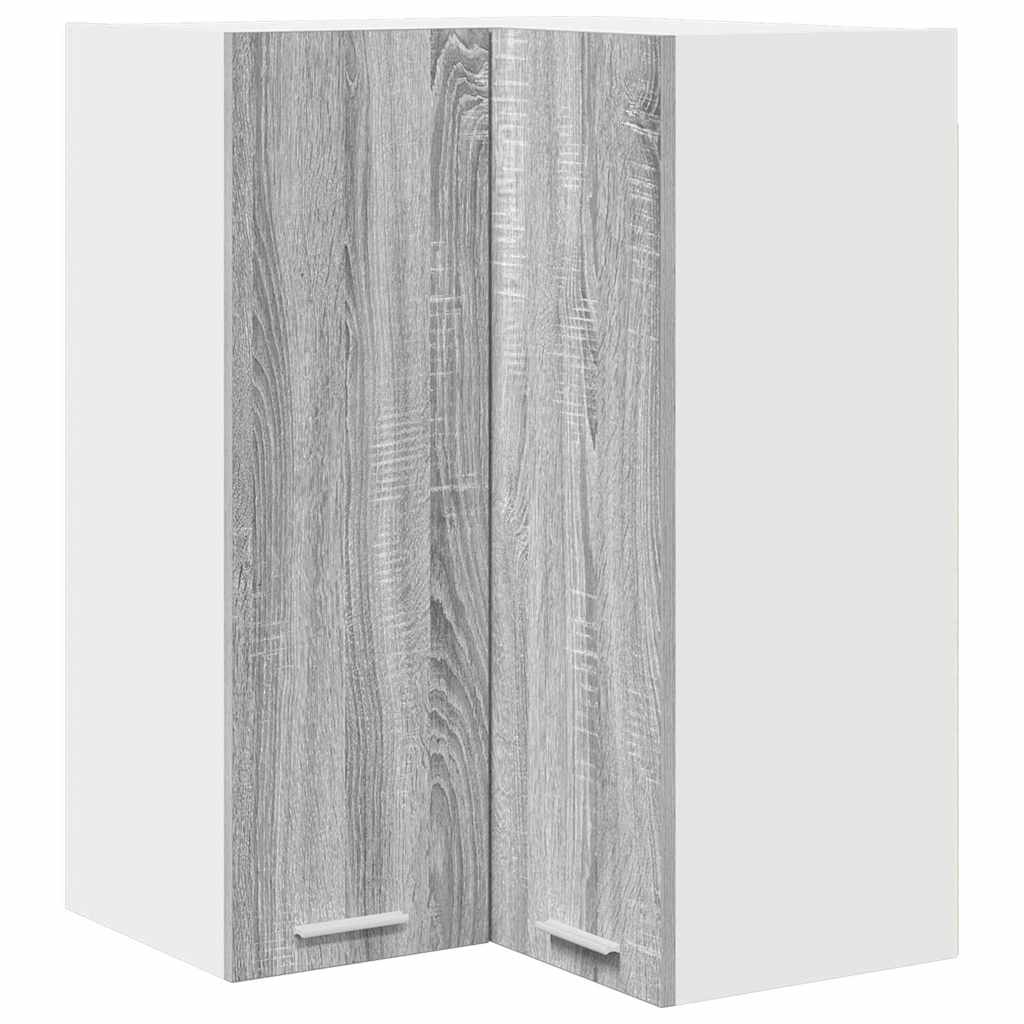 Armadio pensile Grigio Sonoma e Bianco 57 x 57 x 80 cm