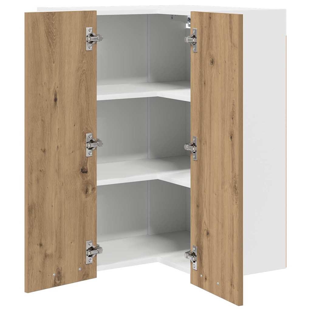 Armadio pensile Rovere Artigiano e Bianco 57 x 57 x 80 cm