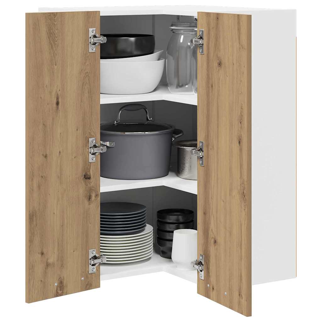 Armadio pensile Rovere Artigiano e Bianco 57 x 57 x 80 cm | homemem39