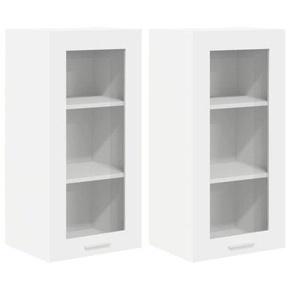 Armadio pensile 2 pcs Bianco 40 x 31 x 80 cm Legno multistrato