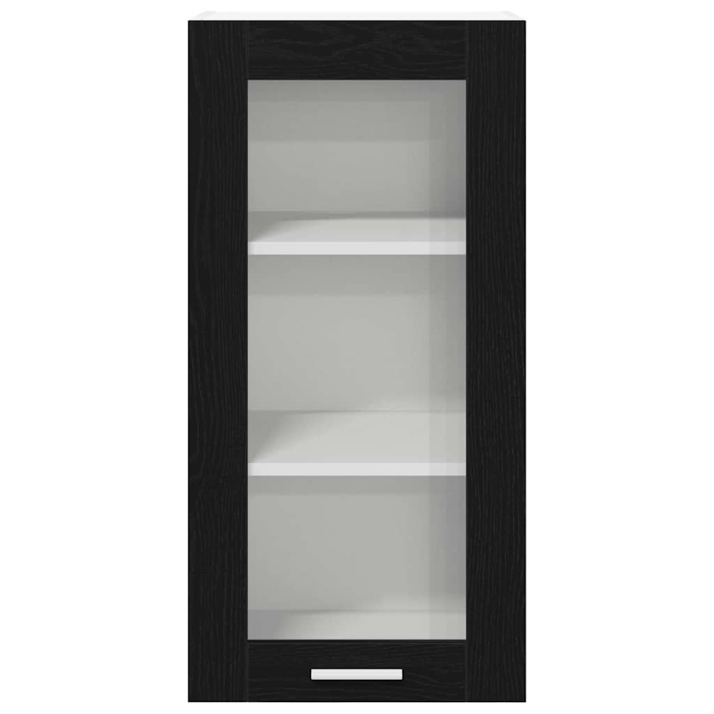 Armadio pensile con porta 2 pcs Rovere Nero 40 x 31 x 80 cm | homemem39