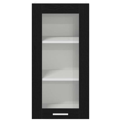Armadio pensile con porta 2 pcs Rovere Nero 40 x 31 x 80 cm | homemem39
