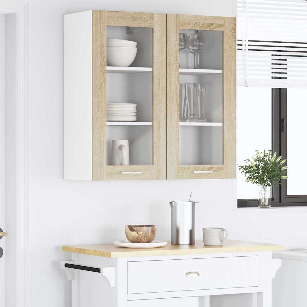 Armadio pensile con porta 2 pcs Rovere Sonoma 40 x 31 x 80 cm | homemem39
