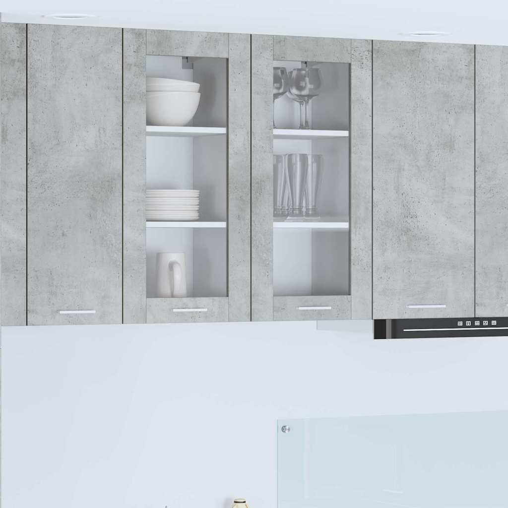 Armadio pensile con porta 2 pcs Grigio cemento 40 x 31 x 80 cm | homemem39