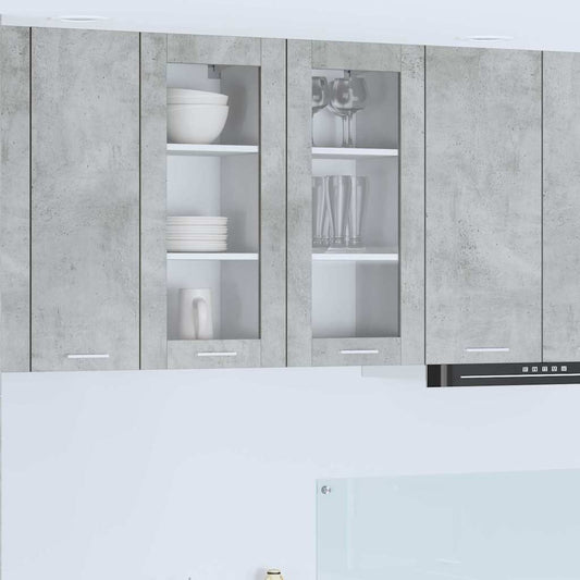 Armadio pensile con porta 2 pcs Grigio cemento 40 x 31 x 80 cm | homemem39