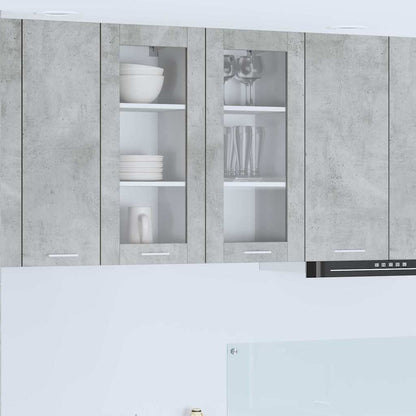 Armadio pensile con porta 2 pcs Grigio cemento 40 x 31 x 80 cm