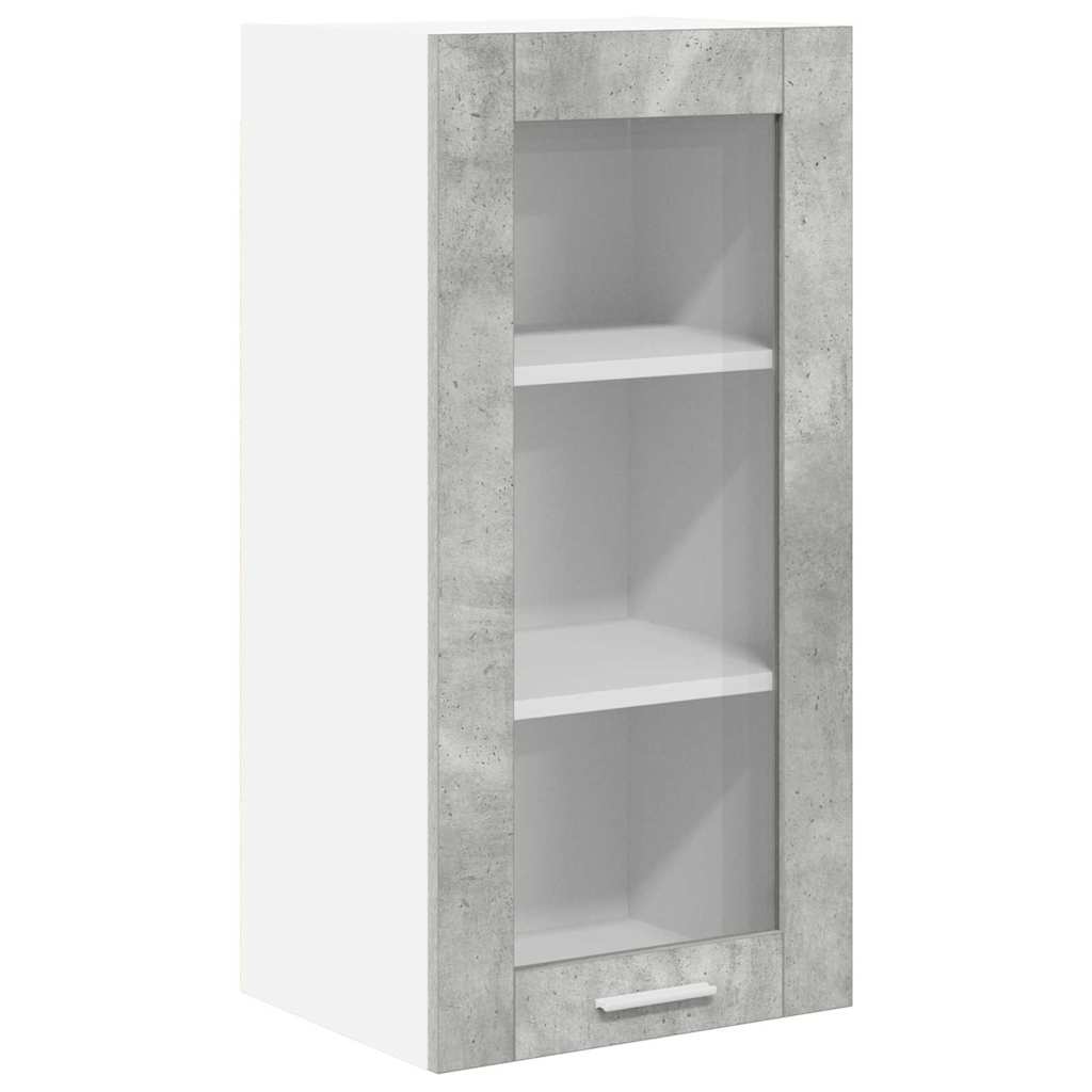 Armadio pensile con porta 2 pcs Grigio cemento 40 x 31 x 80 cm | homemem39