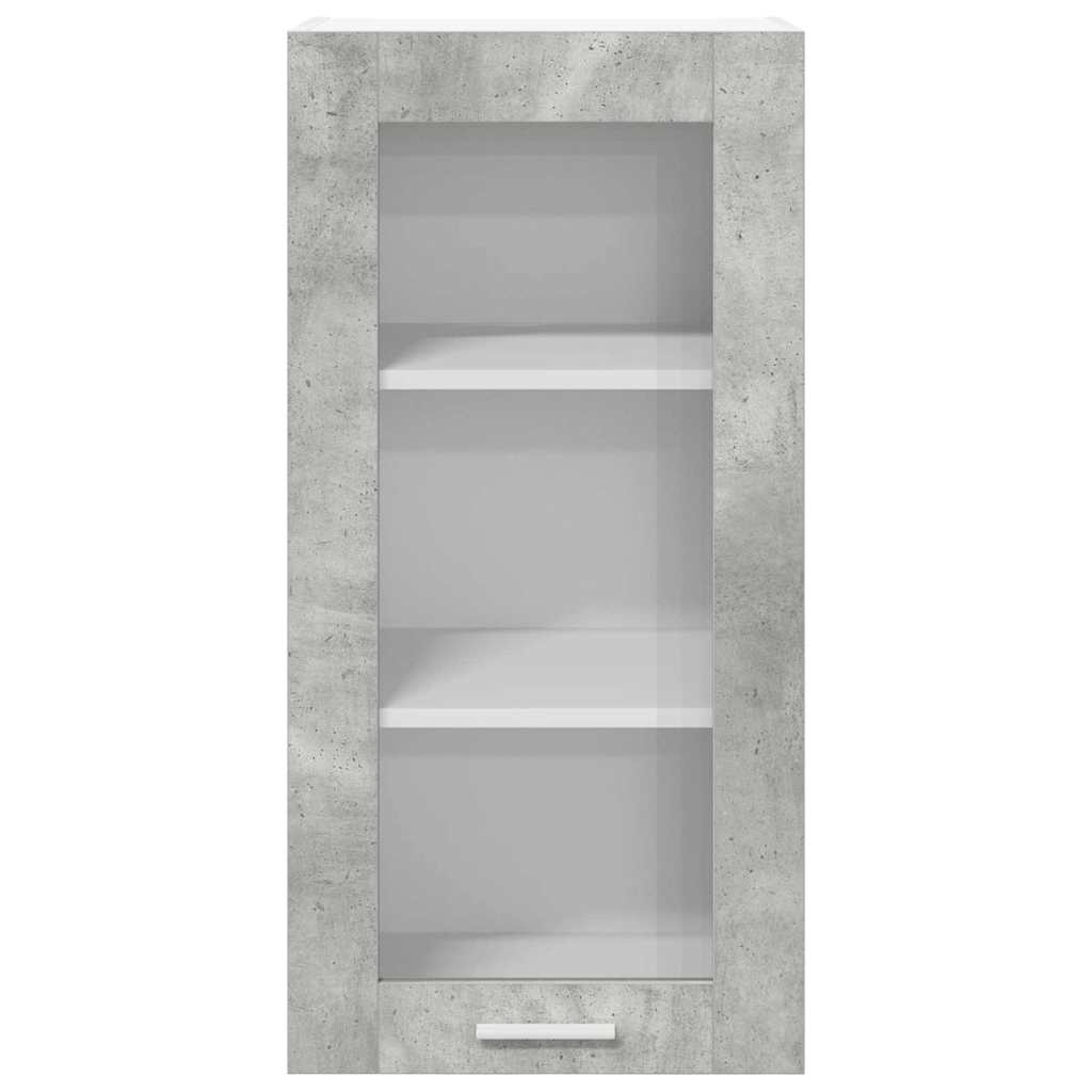 Armadio pensile con porta 2 pcs Grigio cemento 40 x 31 x 80 cm