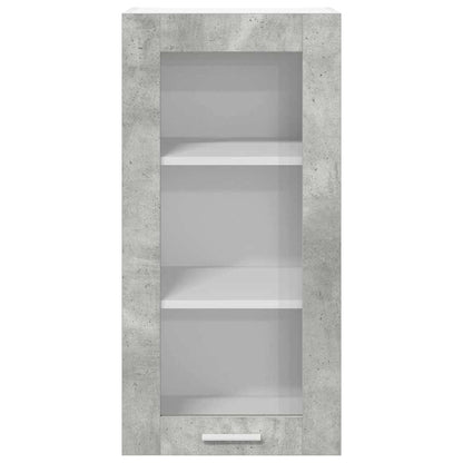 Armadio pensile con porta 2 pcs Grigio cemento 40 x 31 x 80 cm