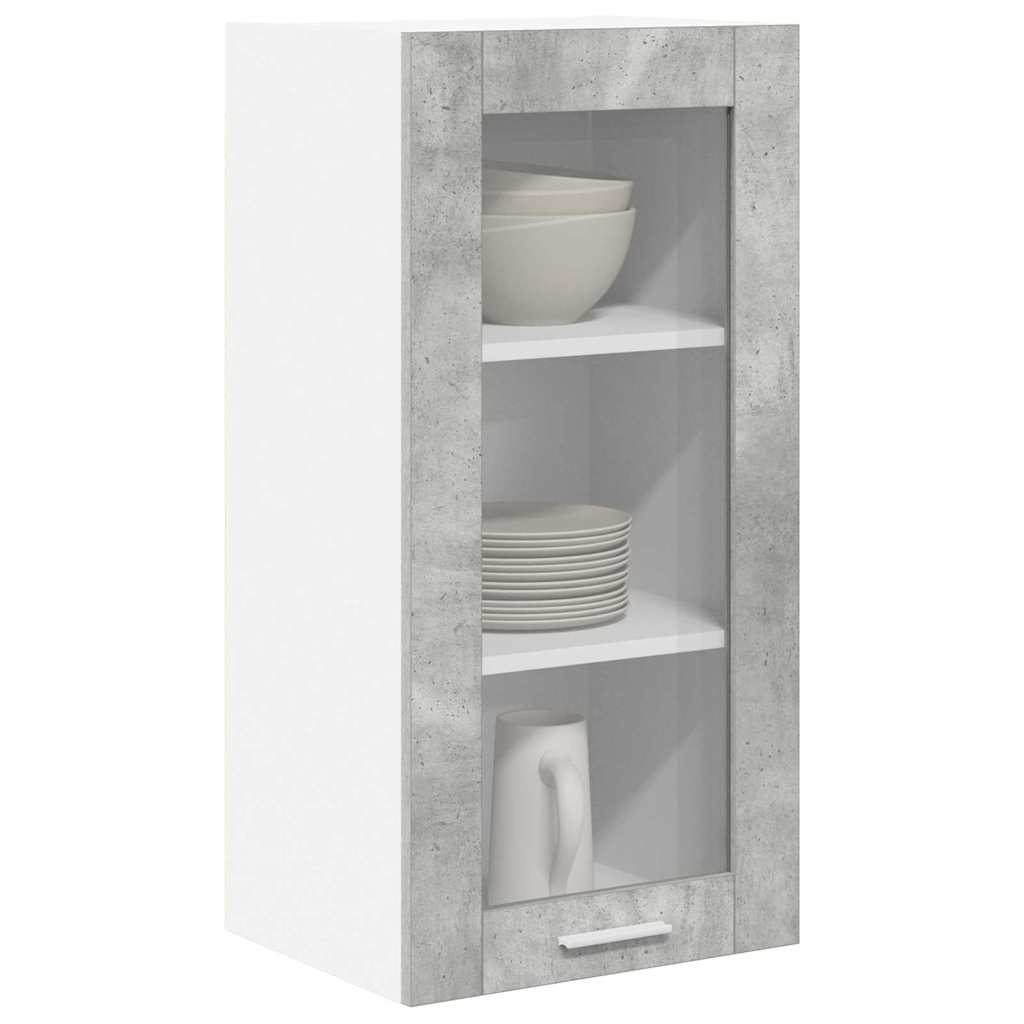 Armadio pensile con porta 2 pcs Grigio cemento 40 x 31 x 80 cm | homemem39