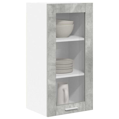 Armadio pensile con porta 2 pcs Grigio cemento 40 x 31 x 80 cm | homemem39