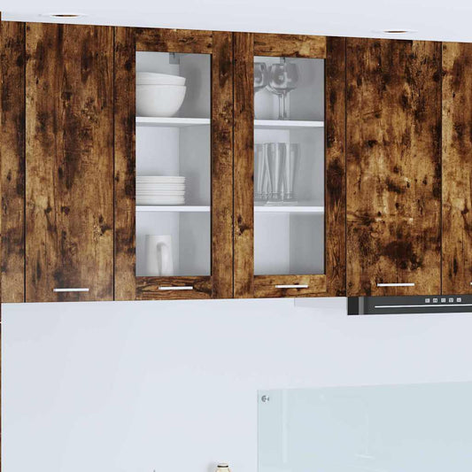 Armadio pensile con porta 2 pcs Rovere fumé 40 x 31 x 80 cm | homemem39