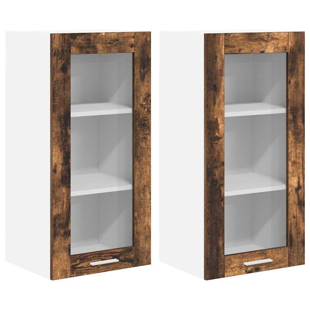 Armadio pensile con porta 2 pcs Rovere fumé 40 x 31 x 80 cm | homemem39