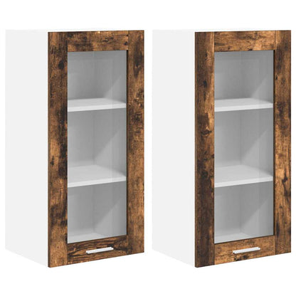 Armadio pensile con porta 2 pcs Rovere fumé 40 x 31 x 80 cm | homemem39