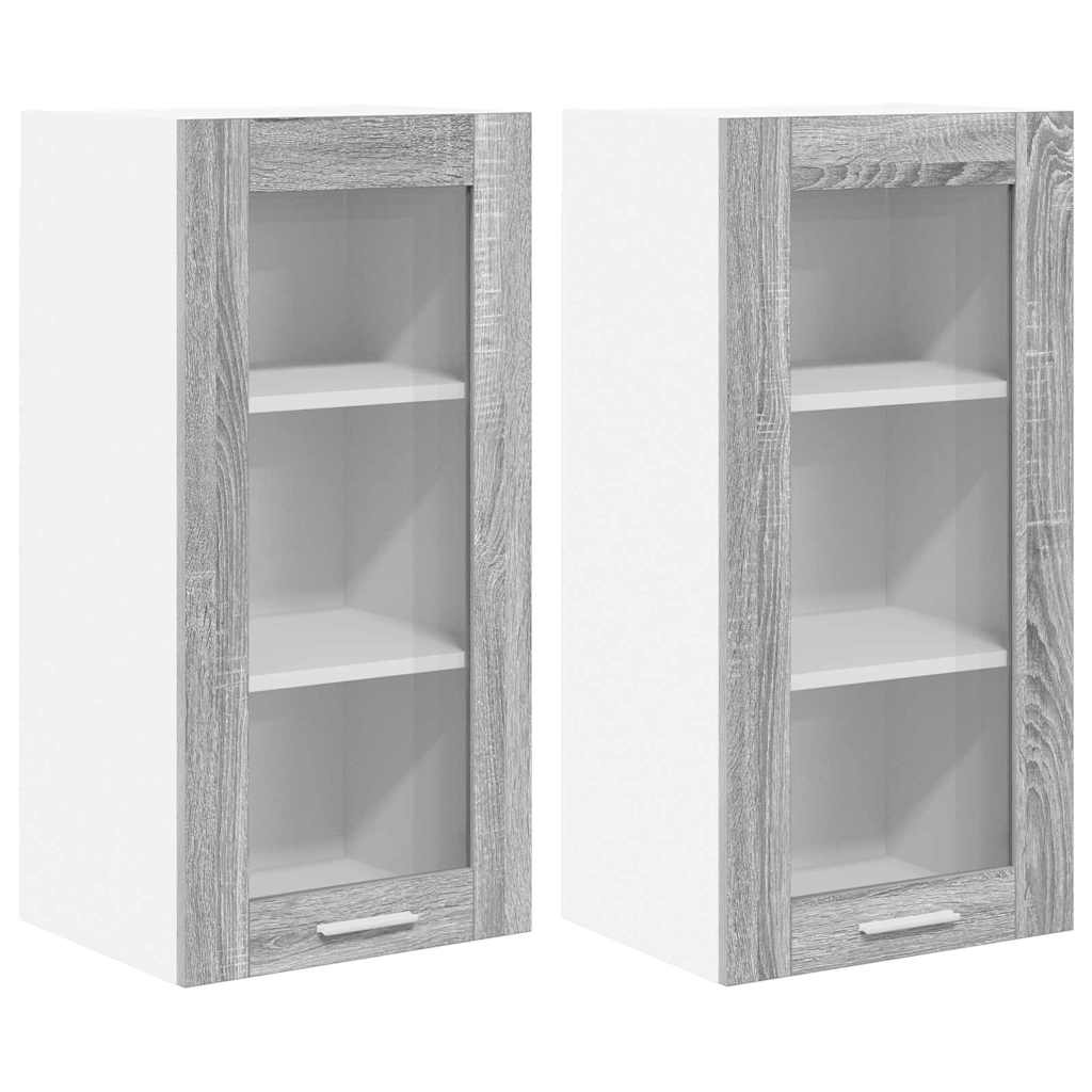 Armadio pensile con porta 2 pcs Grigio Sonoma 40 x 31 x 80 cm | homemem39