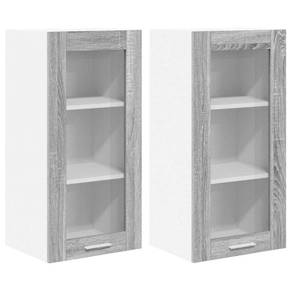 Armadio pensile con porta 2 pcs Grigio Sonoma 40 x 31 x 80 cm