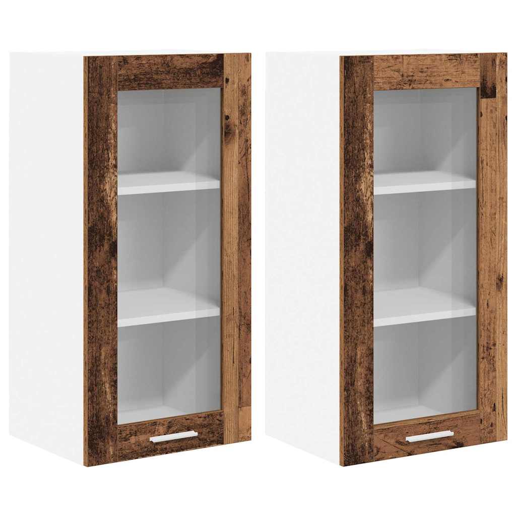 Armadio pensile con porta 2 pcs Legno vecchio 40 x 31 x 80 cm | homemem39