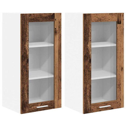 Armadio pensile con porta 2 pcs Legno vecchio 40 x 31 x 80 cm | homemem39