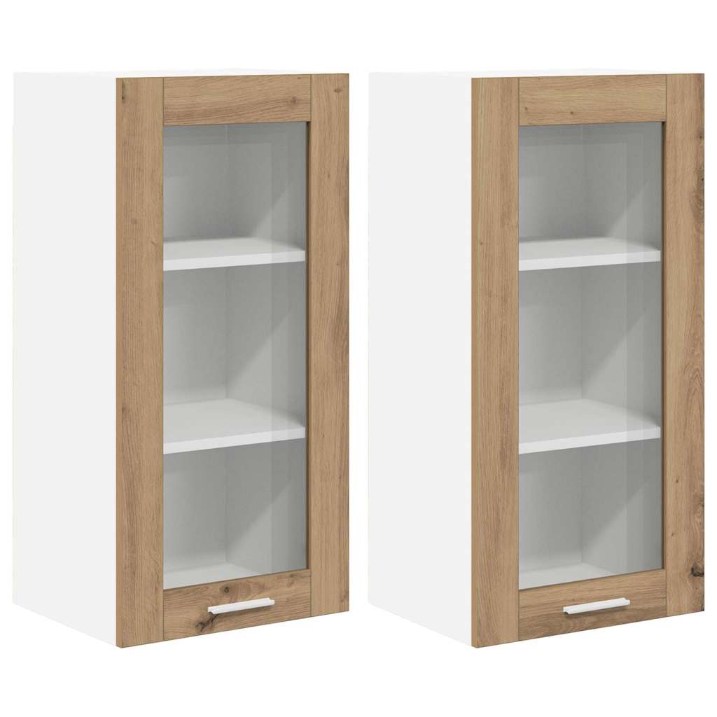 Armadio pensile 2 pcs Rovere artigianale 40 x 31 x 80 cm