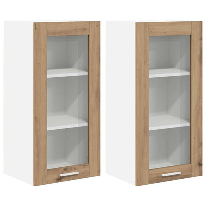 Armadio pensile 2 pcs Rovere artigianale 40 x 31 x 80 cm