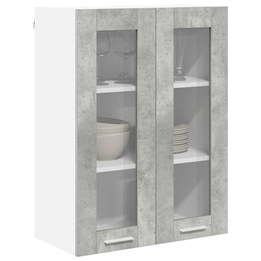 Armadio pensile con porta Grigio cemento 60 x 31 x 80 cm