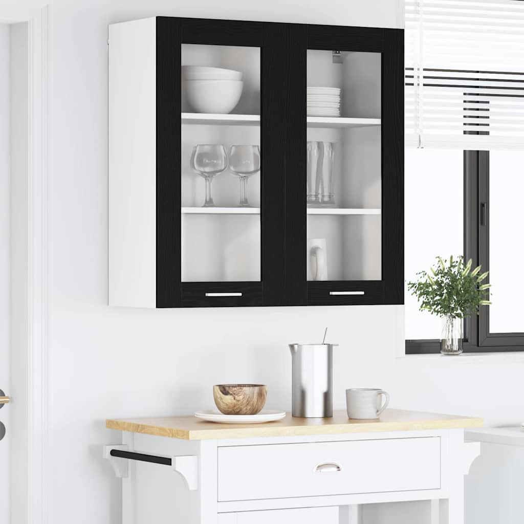 Armadio pensile Rovere Nero 80 x 31 x 80 cm Legno multistrato | homemem39