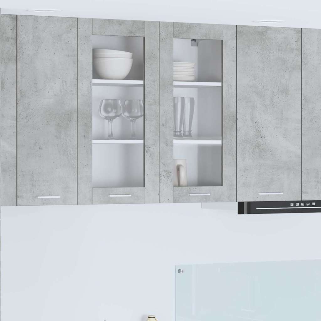 Armadio pensile con porta Grigio cemento 80 x 31 x 80 cm | homemem39