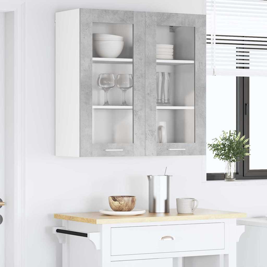 Armadio pensile con porta Grigio cemento 80 x 31 x 80 cm | homemem39