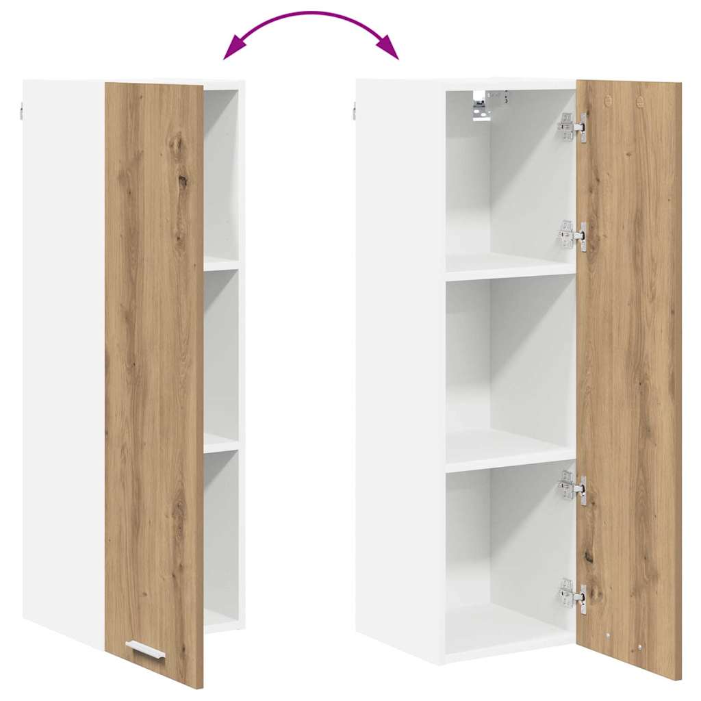 Armadio pensile con porta Rovere artigianale 30 x 31 x 100 cm
