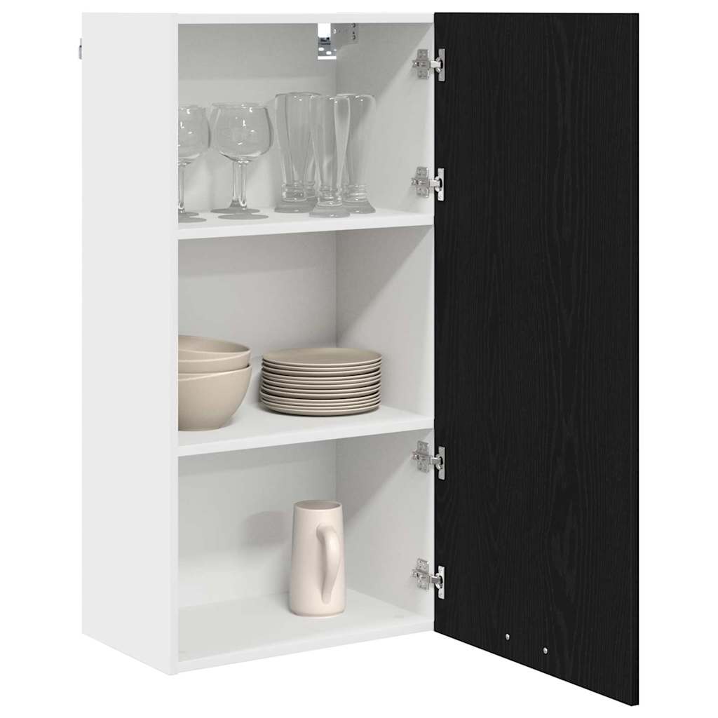 Armadio pensile con porta Rovere Nero e Bianco 50 x 31 x 100 cm | homemem39