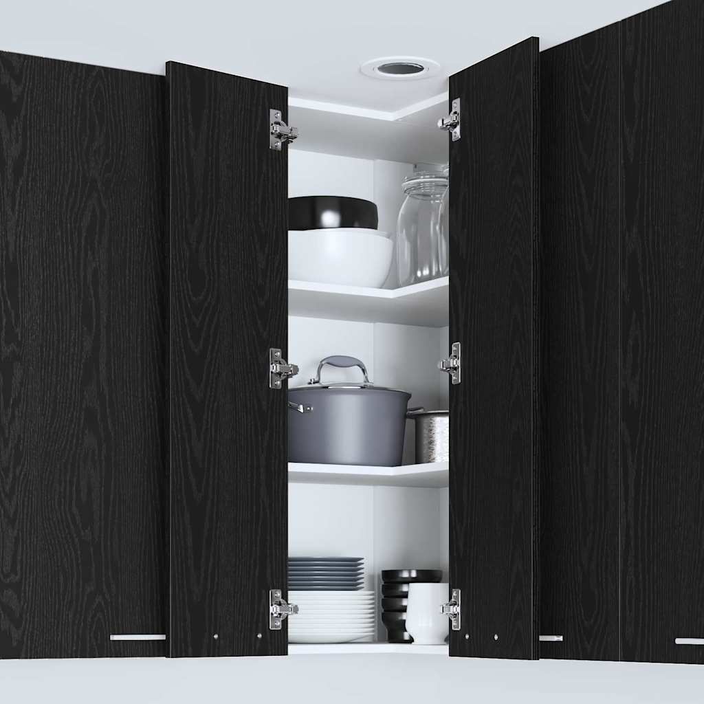 Armadio pensile con porta Rovere Nero e Bianco 57 x 57 x 100 cm | homemem39