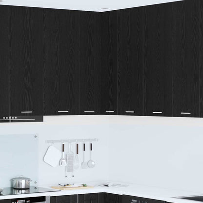 Armadio pensile con porta Rovere Nero e Bianco 57 x 57 x 100 cm