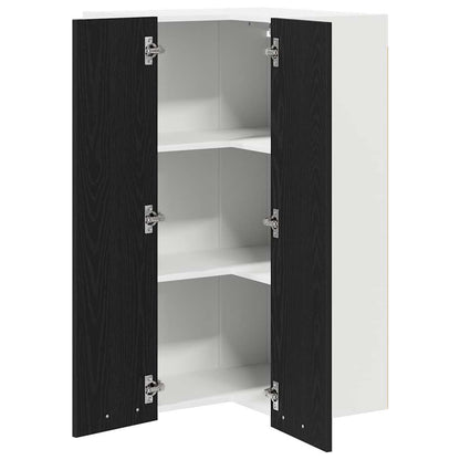 Armadio pensile con porta Rovere Nero e Bianco 57 x 57 x 100 cm | homemem39