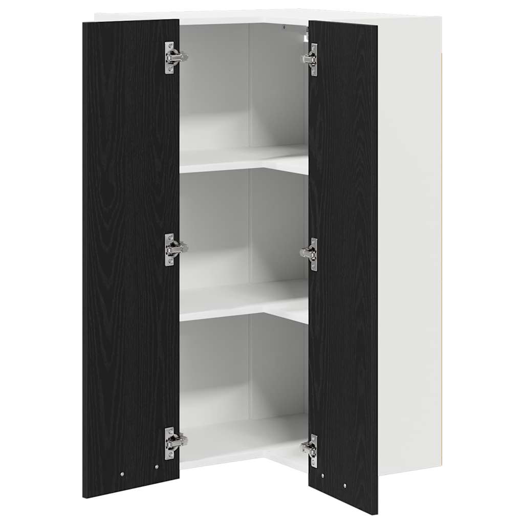 Armadio pensile con porta Rovere Nero e Bianco 57 x 57 x 100 cm
