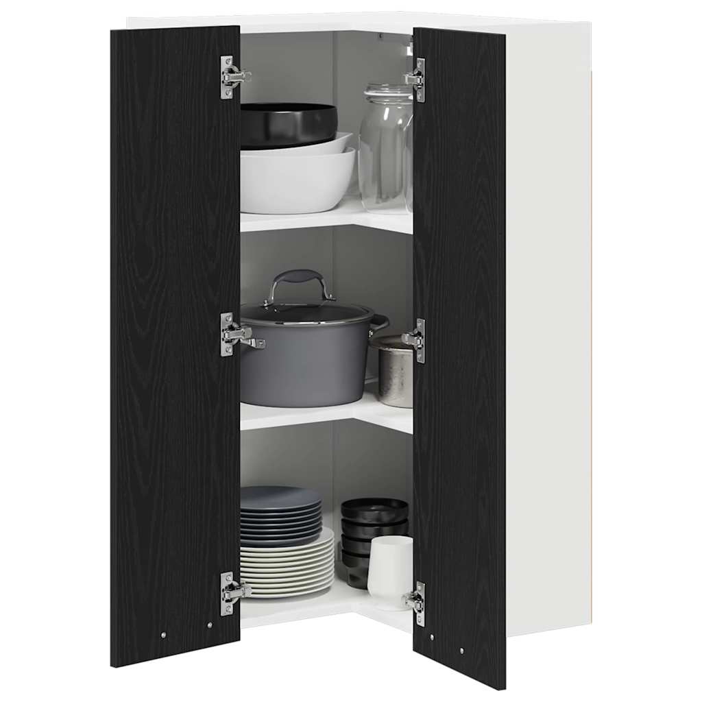 Armadio pensile con porta Rovere Nero e Bianco 57 x 57 x 100 cm | homemem39