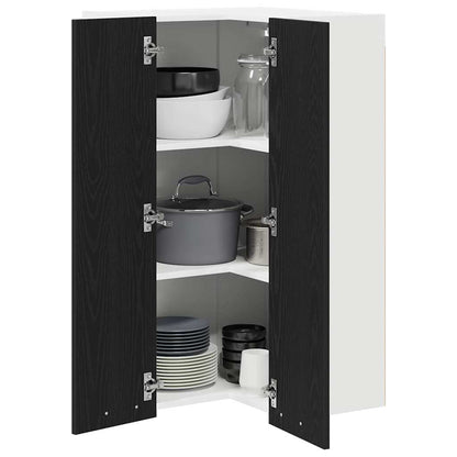 Armadio pensile con porta Rovere Nero e Bianco 57 x 57 x 100 cm | homemem39