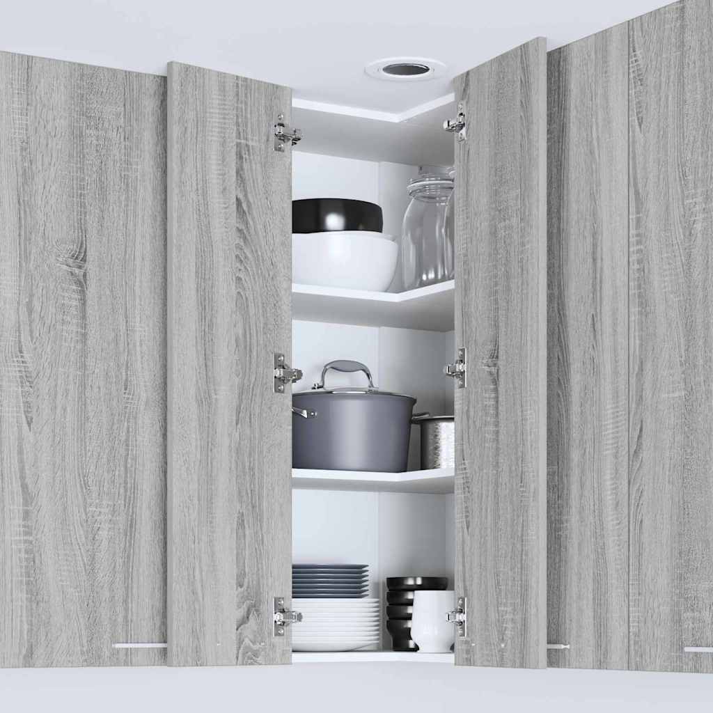 Armadio pensile Grigio Sonoma e Bianco 57 x 57 x 100 cm | homemem39